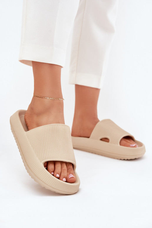 zapatillas de mujer con una plataforma Separar beige Ameira