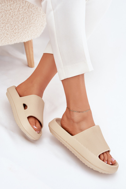 zapatillas de mujer con una plataforma Separar beige Ameira