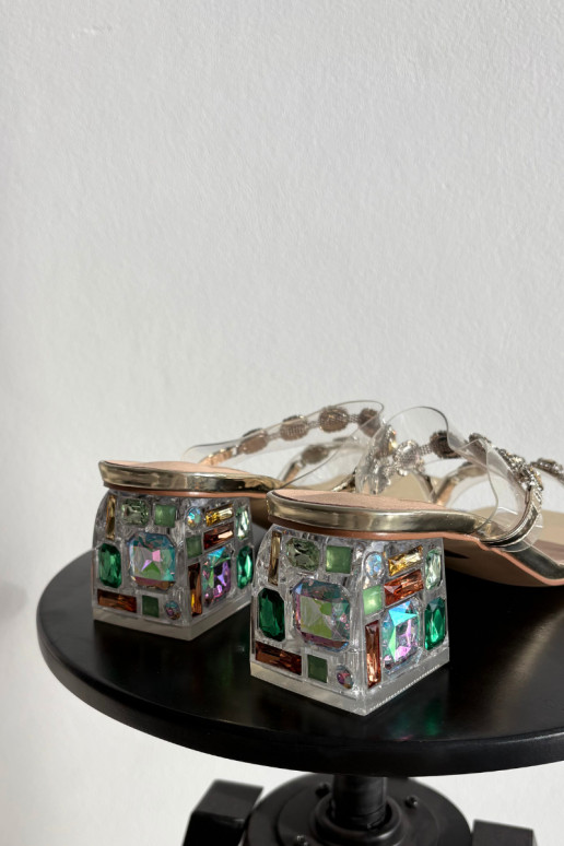 zapatillas de mujer con ojos brillantes D&A MR1037-02 color dorado