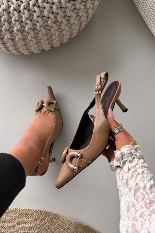 Sandalias de mujer con tacones finos Con decoraciones Detalem color marrón Brienne