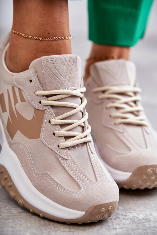 Femenino zapatillas con correas beige Tolea