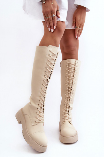 con cordones calentamiento botas zapatos de flor de cerezo Contra el camino beige Bergdis 2