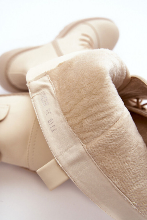 con cordones calentamiento botas zapatos de flor de cerezo Contra el camino beige Bergdis