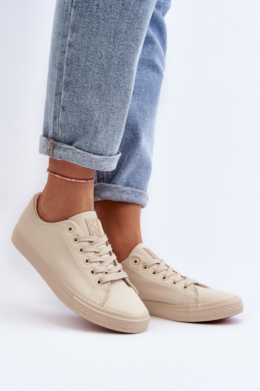 Femenino Piel con correas modelo clásico zapatos casuales beige Misima