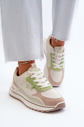 Zapatos de mujer de modelo deportivo Big Star NN274A091 color arena-verde