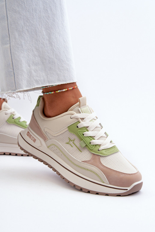 Zapatillas modelo zapatos. Femenino Big Star NN274A091 beige-color verde