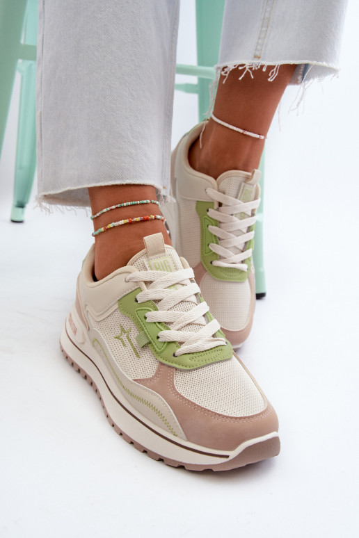 Zapatillas modelo zapatos. Femenino Big Star NN274A091 beige-color verde