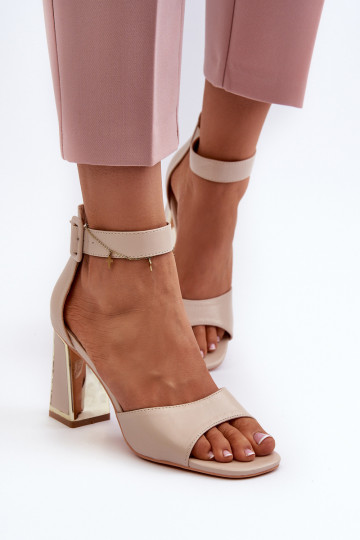 Estilo elegante Sandalias de tacón alto para mujer. beige Rosazara
