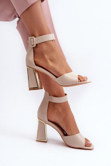 Estilo elegante Sandalias de tacón alto para mujer. beige Rosazara 2
