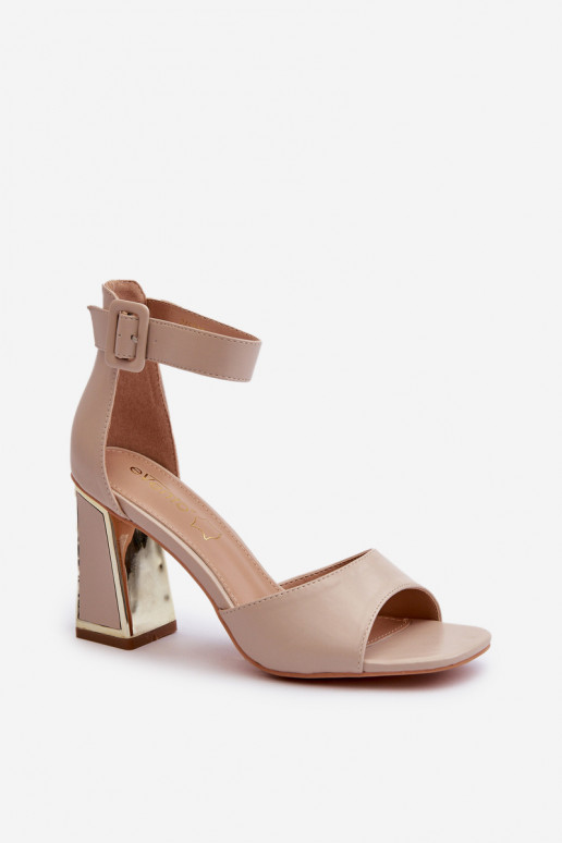 Estilo elegante Sandalias de tacón alto para mujer. beige Rosazara