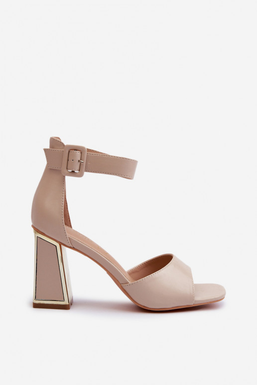 Estilo elegante Sandalias de tacón alto para mujer. beige Rosazara