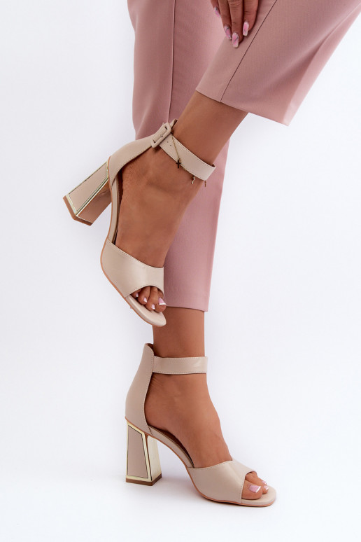 Estilo elegante Sandalias de tacón alto para mujer. beige Rosazara