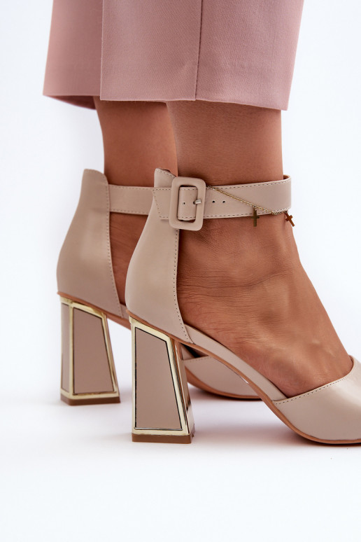 Estilo elegante Sandalias de tacón alto para mujer. beige Rosazara