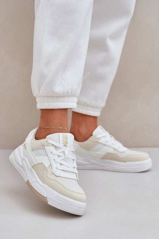 Zapatillas modelo zapatos. con una plataforma Big Star OO274A155 Blanco-beige