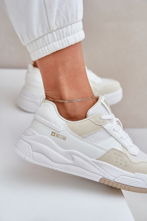 Zapatillas modelo zapatos. con una plataforma Big Star OO274A155 Blanco-beige