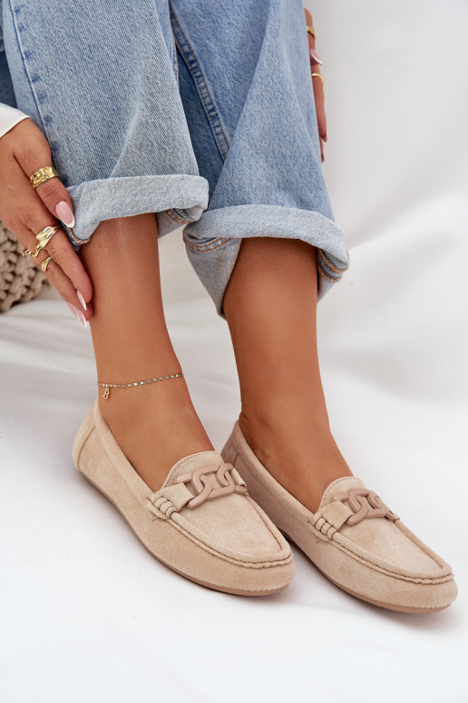 Femenino Eko Mocasines de ante con adornos beige Seathra