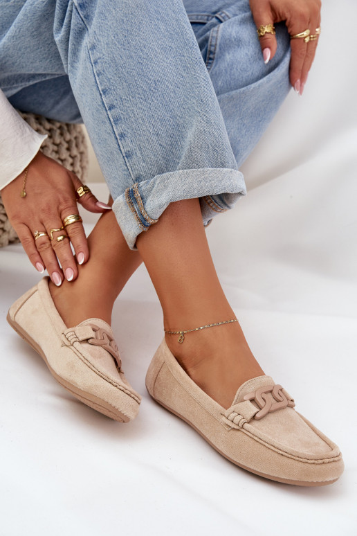 Femenino Eko Mocasines de ante con adornos beige Seathra