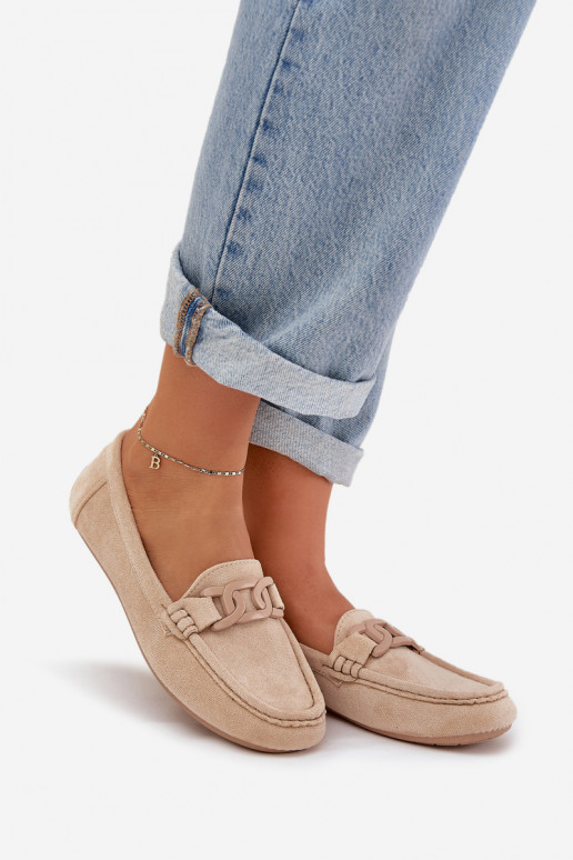 Femenino Eko Mocasines de ante con adornos beige Seathra