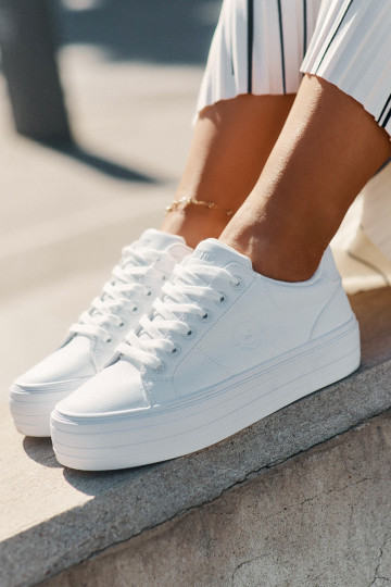 Zapatos de ocio de imitación de piel con plataforma Big Star RR274298 color blanco