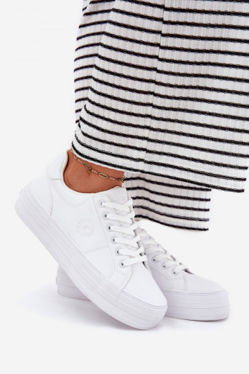 Eko Piel Zapatos de ocio con una plataforma Big Star RR274298 el color blanco 2