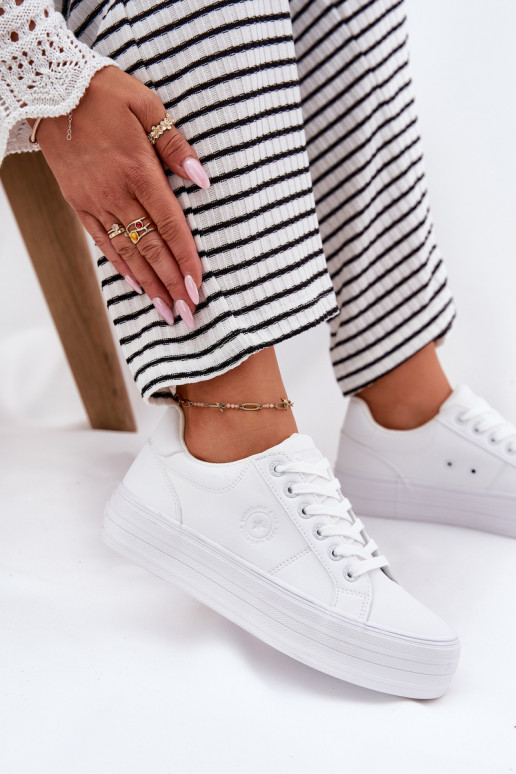 Eko Piel Zapatos de ocio con una plataforma Big Star RR274298 el color blanco