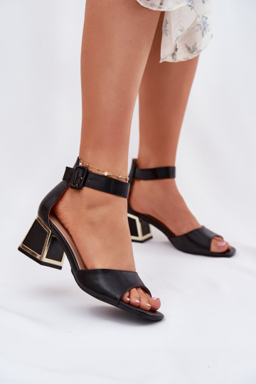Sandalias de tacón para mujer color negro Zennia