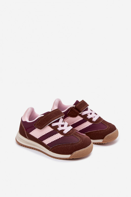 zapatillas de deporte para niños zapatillas con sujetadores adhesivos color marrón Viona