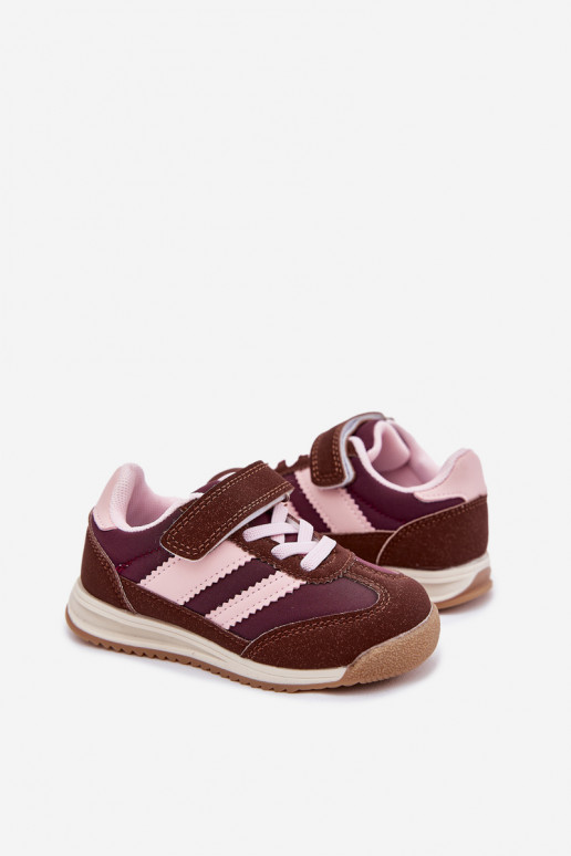 zapatillas de deporte para niños zapatillas con sujetadores adhesivos color marrón Viona
