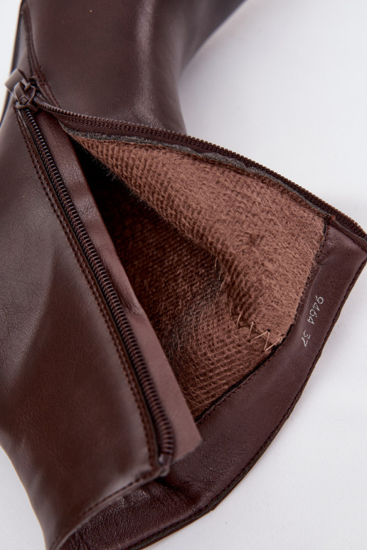 calentamiento Botas de mujer con tacones finos Eko Piel CzekoladoAe Nolisse