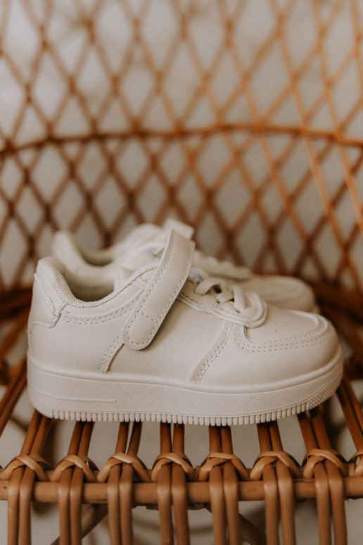 calzado deportivo para niños con sujetadores adhesivos beige Elike