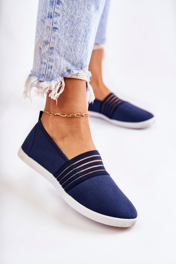 Zapatillas deportivas Slip-On para mujer color azul oscuro Lilis