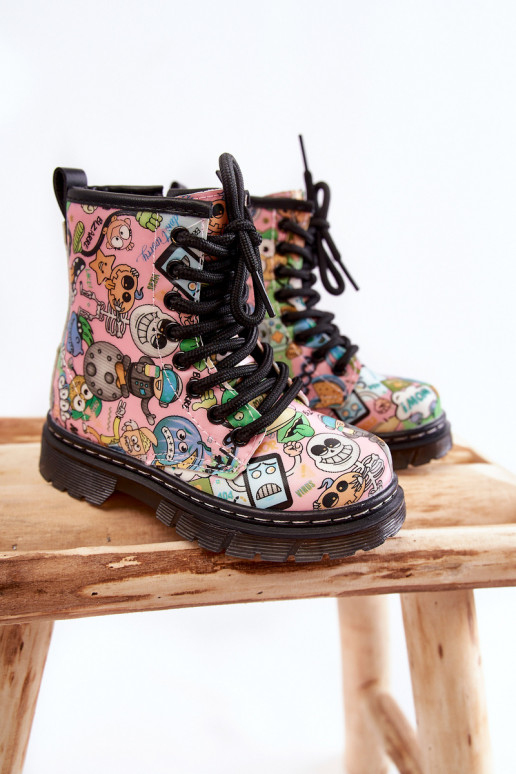 Zapatos cálidos para niños. Imprimir color rosa Dexi