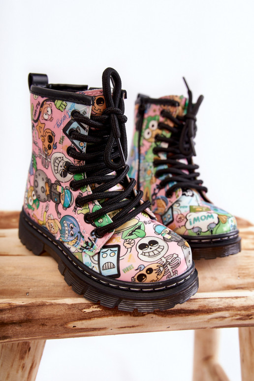 Zapatos cálidos para niños. Imprimir color rosa Dexi