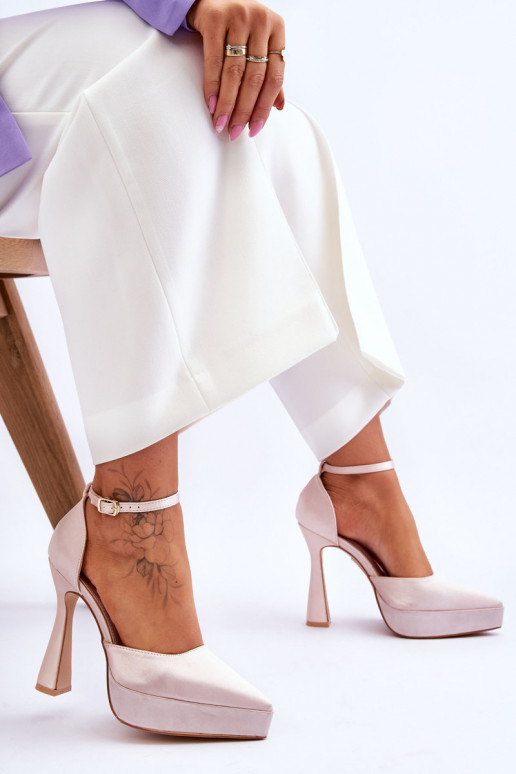 De moda Zapatos En un alfiler más ancho Tono rosa claro Tiene quedness