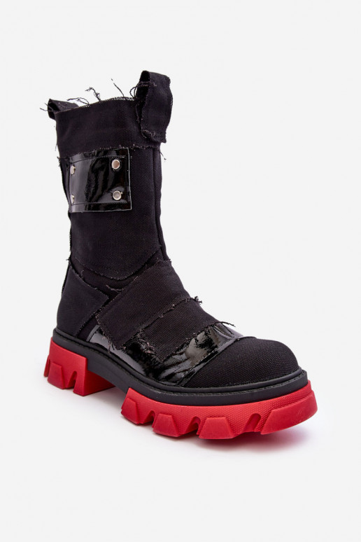  Botas de mujer con cremalleras de color negro Elinare