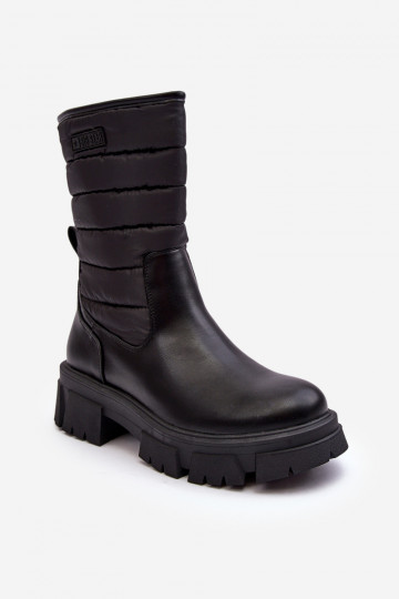 Botas de nieve Botas calentamiento con cremalleras de color negro Big Star MM274068