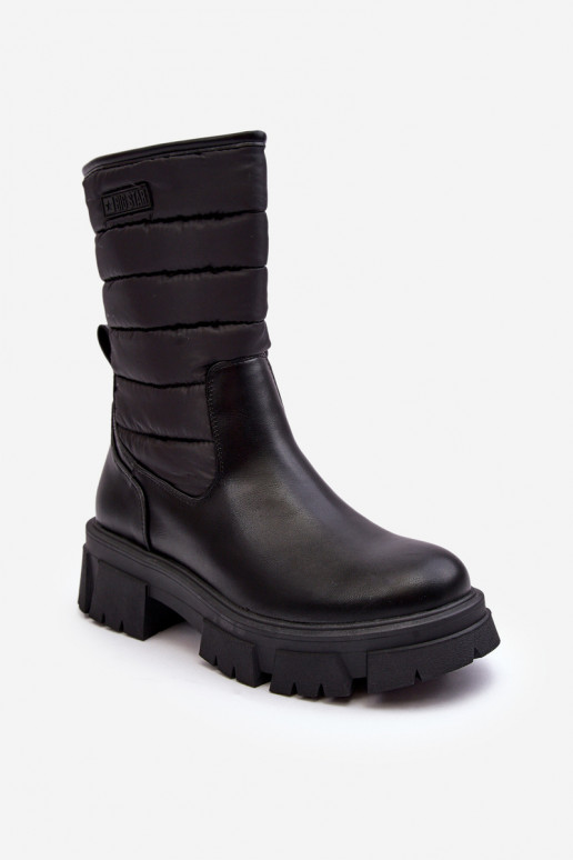 Botas de nieve Botas calentamiento con cremalleras de color negro Big Star MM274068