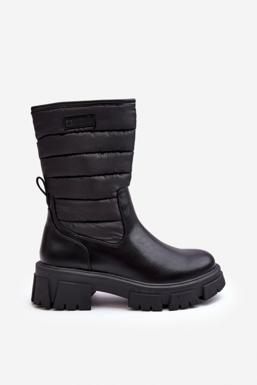 Botas de nieve Botas calentamiento con cremalleras de color negro Big Star MM274068