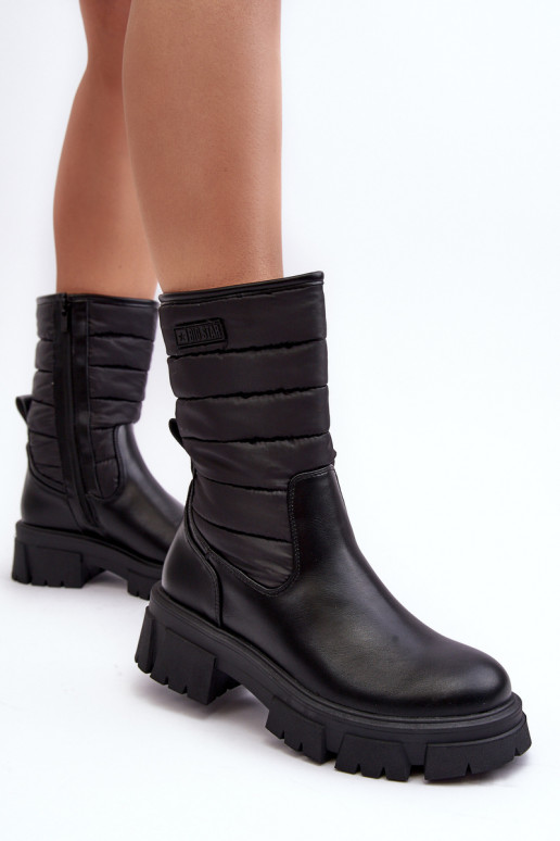 Botas de nieve Botas calentamiento con cremalleras de color negro Big Star MM274068