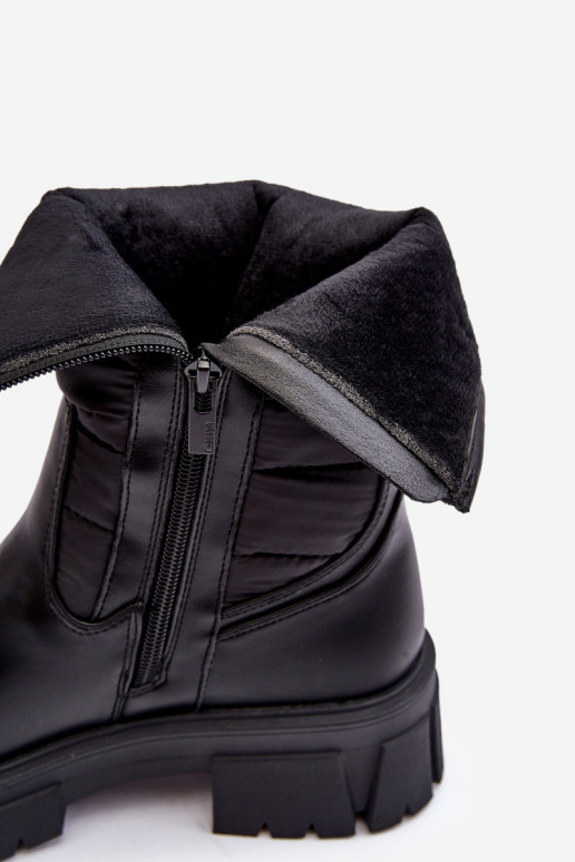 Botas de nieve Botas calentamiento con cremalleras de color negro Big Star MM274068