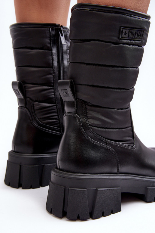 Botas de nieve Botas calentamiento con cremalleras de color negro Big Star MM274068