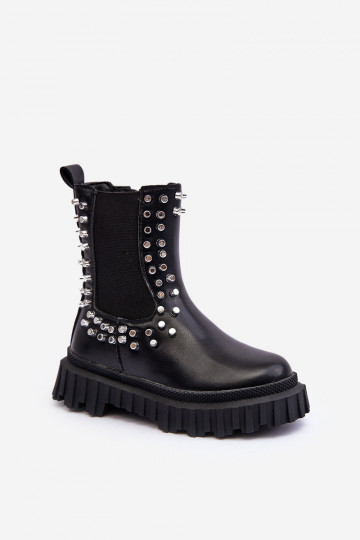 botas con estilo Infantil Decorado Con pedrería de color negro Adelie