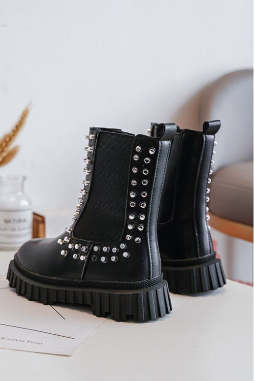 botas con estilo Infantil Decorado Con pedrería de color negro Adelie