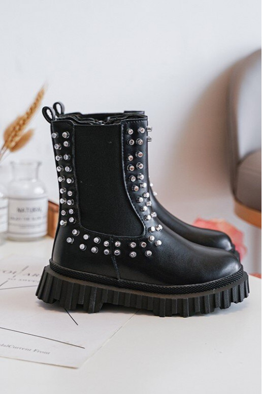 botas con estilo Infantil Decorado Con pedrería de color negro Adelie