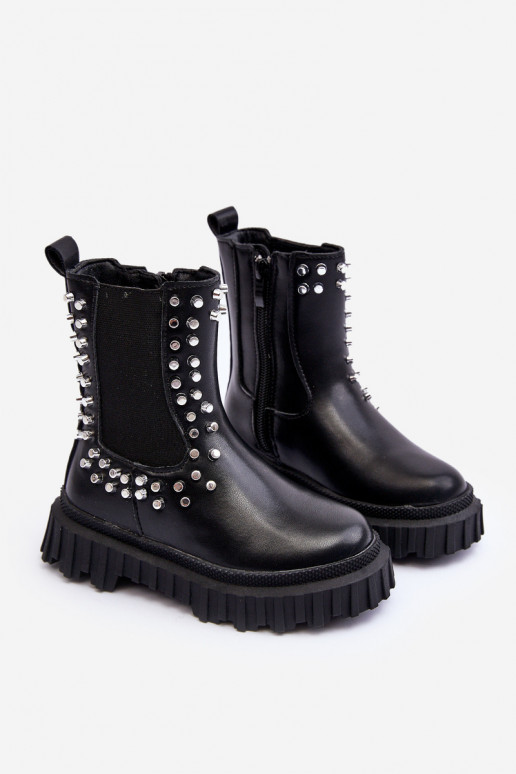 botas con estilo Infantil Decorado Con pedrería de color negro Adelie