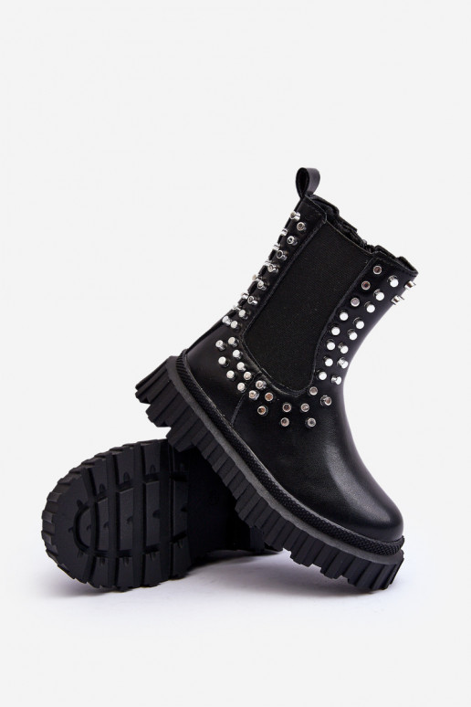 botas con estilo Infantil Decorado Con pedrería de color negro Adelie