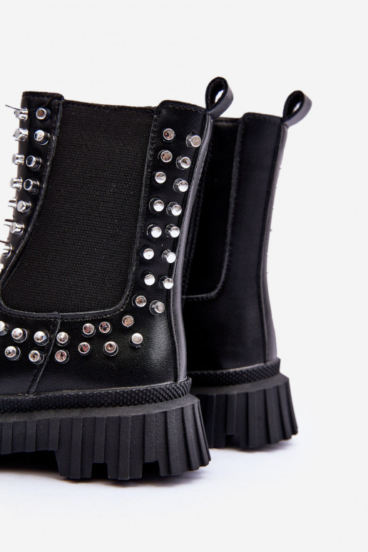 botas con estilo Infantil Decorado Con pedrería de color negro Adelie