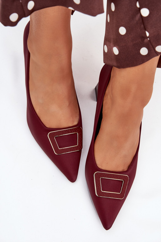 Zapatos con tacones para decorar con hebillas borgoña Seriva