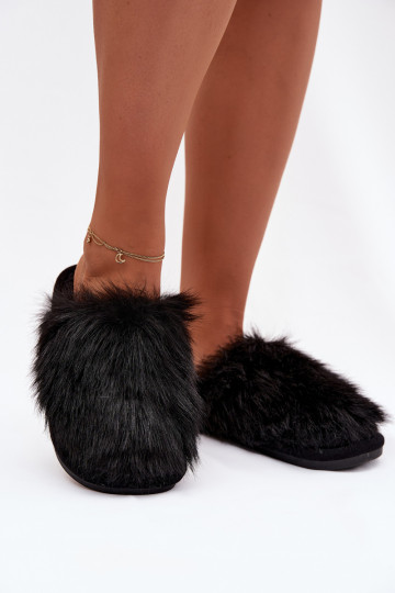 Zapatillas negras para mujer Katrisse con pelo