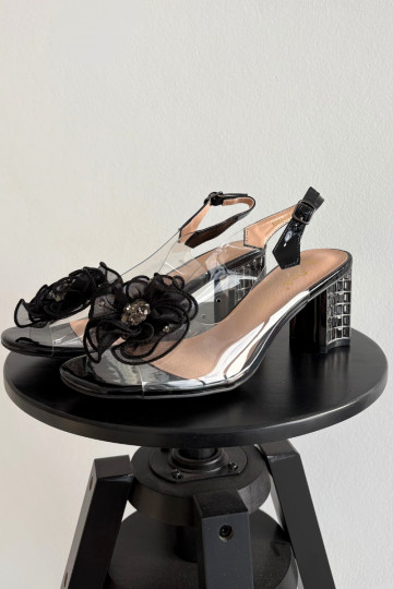 sandalias con tacones con adornos D&A MR52-238 de color negro